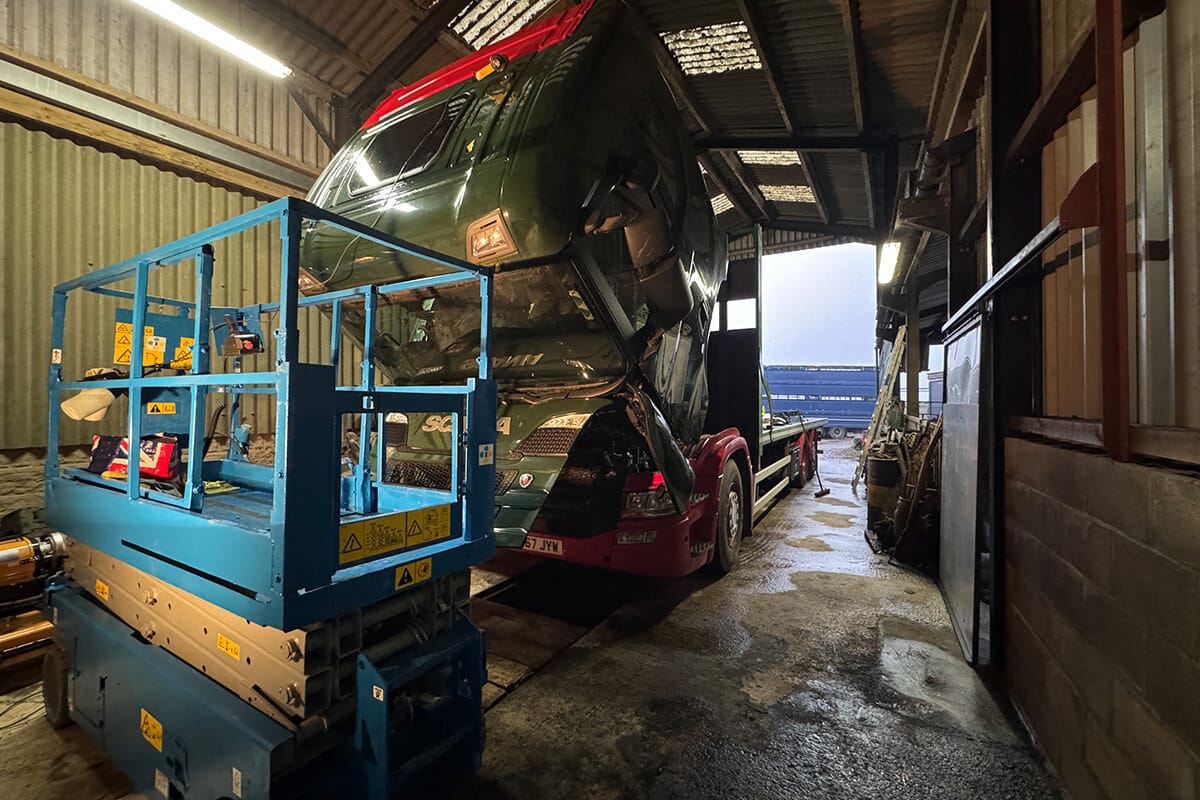Detailed image of truck door before application of new wrap