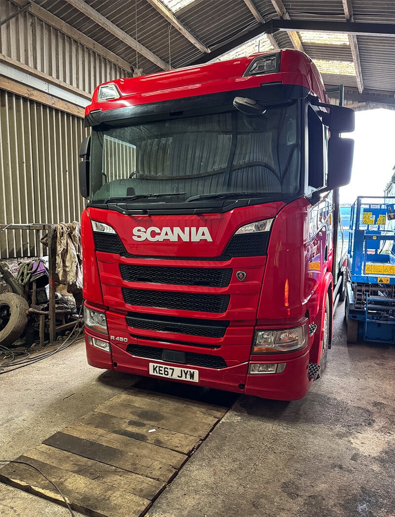 Polished truck surface after wrapping by Korok Group UK