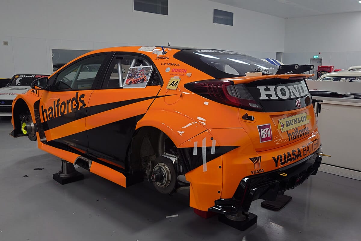 Yuasa Racing car with high-gloss bonnet and brand decals