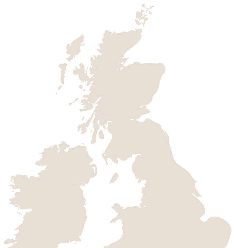Map of the UK showing Korok Group nationwide wrapping coverage
